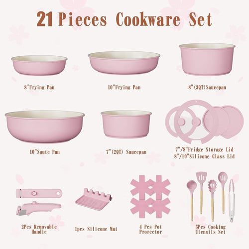 21 pcs Nonstick Ceramic Cookware Set