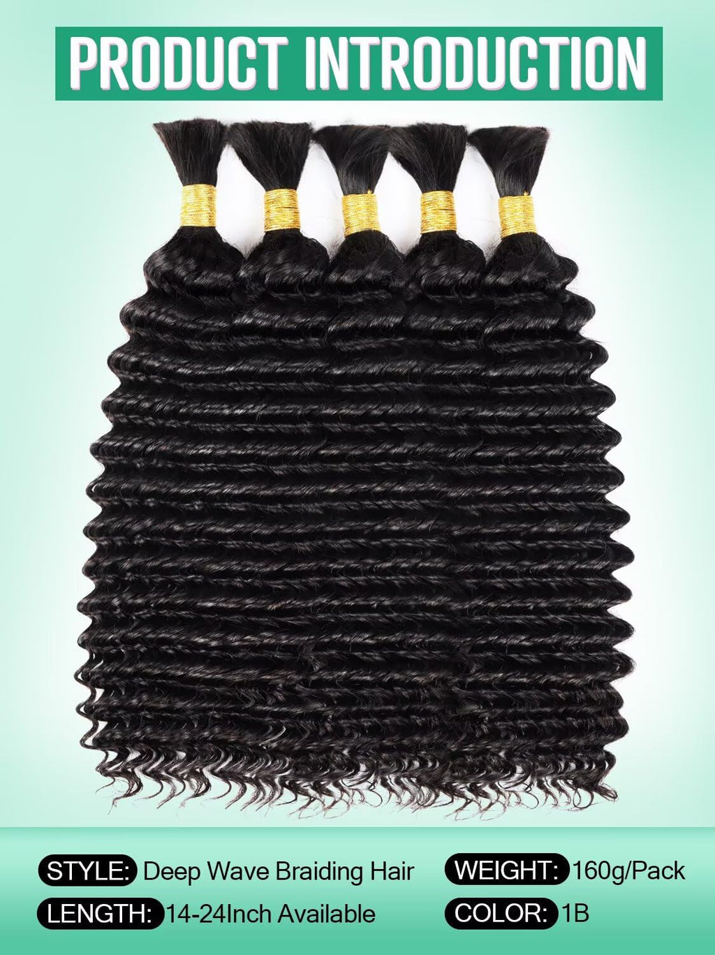 Boho Curly Braiding Hair 18 Inch 160g (5pcs)