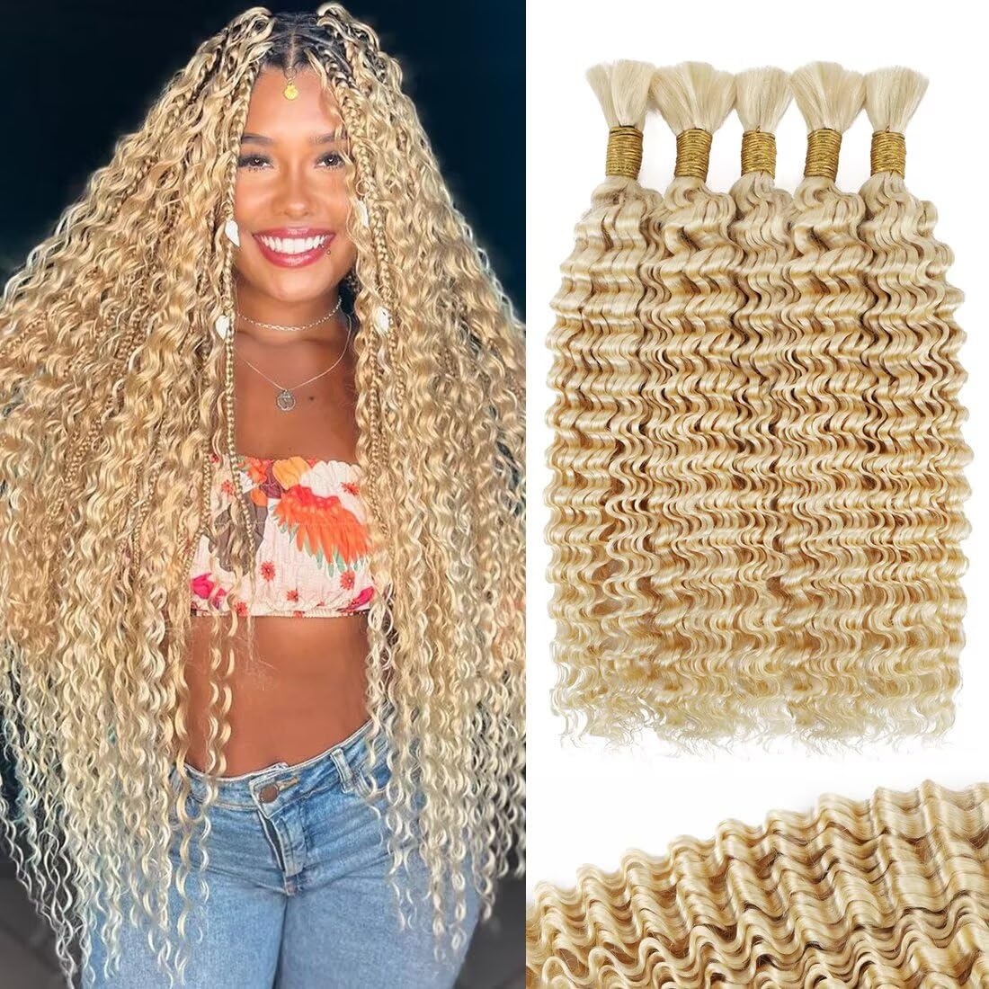 Boho Curly Braiding Hair 18 Inch 160g (5pcs)