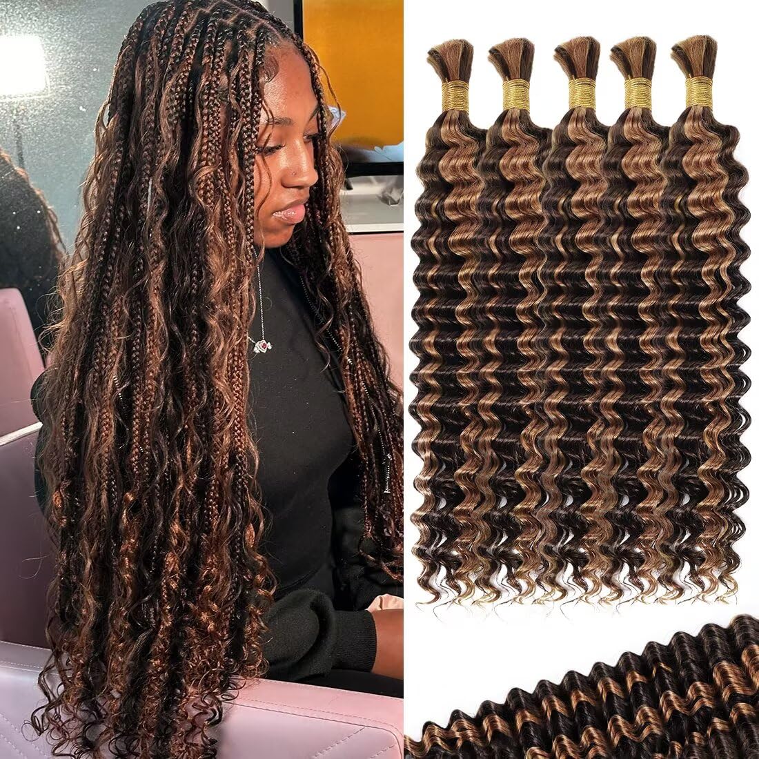 Boho Curly Braiding Hair 18 Inch 160g (5pcs)